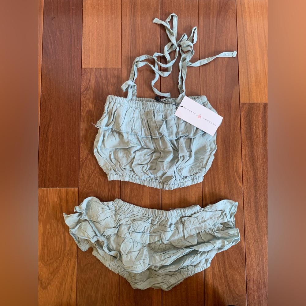 Reverie Threads Margaret Outfit in Muted Blue (12-18m)